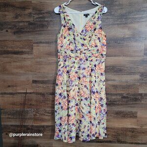 George Floral Chiffon Midi Dress Sz 10 Gardencore Ethereal Fairycore Feminine